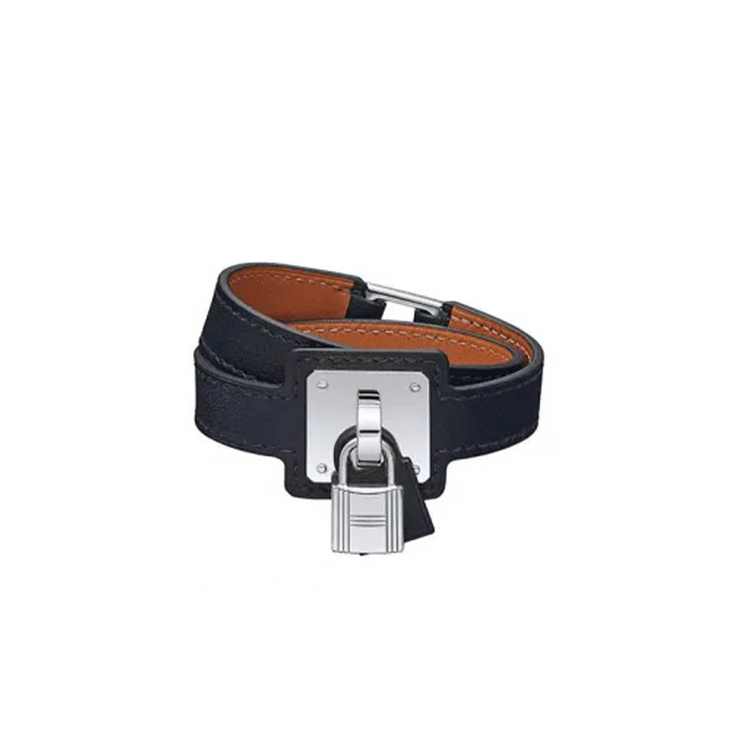 HERMÈS LEATHER O'KELLY WRAP BRACELET BLACK HER617061